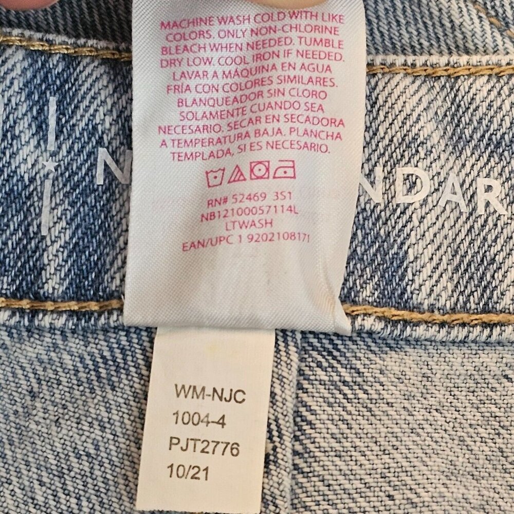 NWT No Boundaries Jeans Juniors 13 Super High Rise Slim Straight Raw Hem Denim - Picture 6 of 11